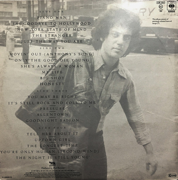 Image of Back Cover of 2xLP - VG/VG - BILLY JOEL, Greatest Hits Volume I & Volume II (CBS Red Labels "Made In Holland" Rim Text; 88666, Europe 1985, Price Code 62 Gatefold Sleeve), With company insert.,  - 2816318C