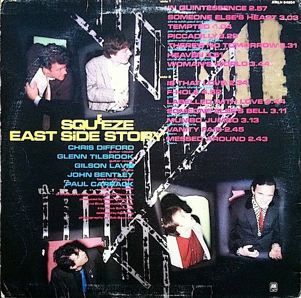 Image of Back Cover of LP - VG/VG - SQUEEZE, East Side Story (A&M Records; AMLH 64854, UK 1981, Porky Prime Cut), Strong VG,  - 2816278C