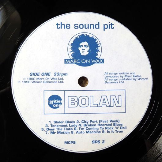Image of Label Cover of LP - VG/VG+ - MARC BOLAN, Rarities Vol. 1 (Marc On Wax; SPS 3, UK 1990, Textured Sleeve), ,  - 2816334C
