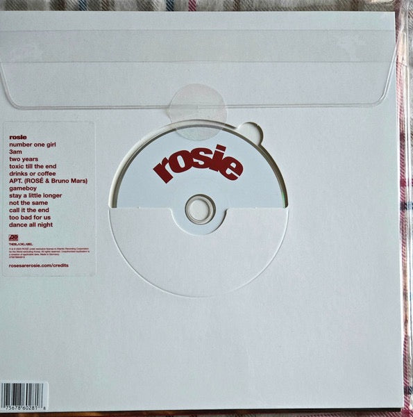 Image of Back Cover of CD - VG+/VG+ - ROS , Rosie (Atlantic; 075678603235, Europe 2024, Box Set, Set of 11 Postcards 11 x11", 3 Postcards (3 out of 5), 2 Photocards, 1 Poster All in a 11 x11  plastic bag with "ROSIE" printed in red.), ,  - 2816308C
