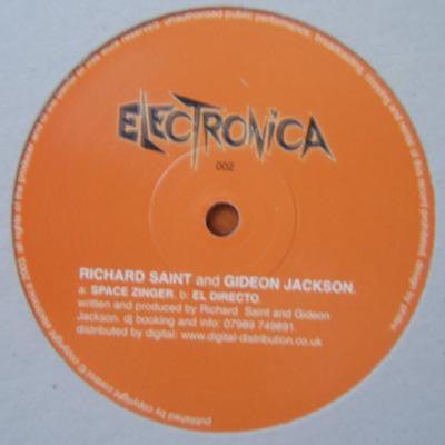 Image of Front Cover of 12" - /G+ - RICHARD SAINT & GIDEON JACKSON, Space Zinger / El Directo (Electronica; Electronica 002, UK 2003), Light marks and hairlines, plays VG.,  - 2846237C