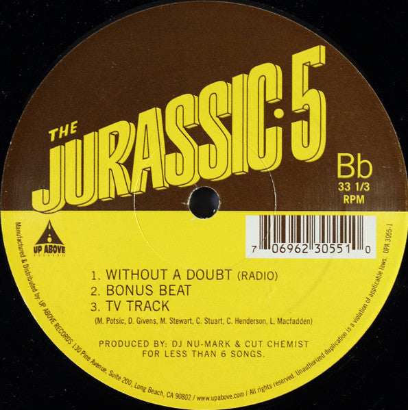 Image of Label Cover of 12" - VG+/VG+ - JURASSIC 5, Jayou (Up Above Records; UPA 3055-1, US 2004 Reissue), ,  - 2816333C