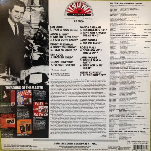 Image of Back Cover of LP - VG/VG - VARIOUS, More Sundown Rockers (Sun; LP 1036, Europe 1988), A few hairlines and one long light surface mark,  - 2816336C