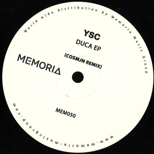 Image of Front Cover of 12" - /VG+ - YSC, Duca EP (Memoria Recordings; MEM050, Netherlands 2019), ,  - 2846246S