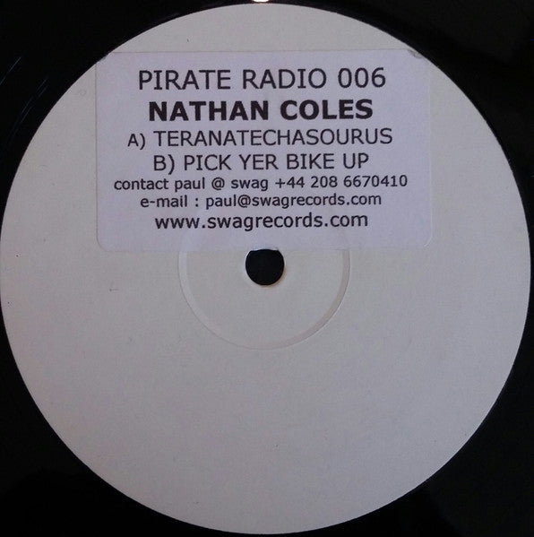 Image of Front Cover of 12" - /VG - NATHAN COLES, Teranatekasaurus (Pirate Radio; PIRATE RADIO 006, UK 2002), Strong VG,  - 2846250S
