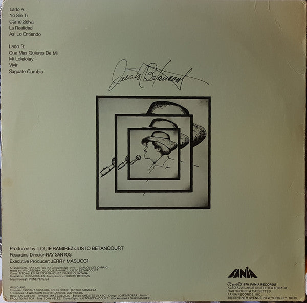 Image of Back Cover of LP - VG/EX - JUSTO BETANCOURT, Justo Betancourt (Fania Records ; JM00 553, US 1979), Sleeve Creased,  - 2826169E