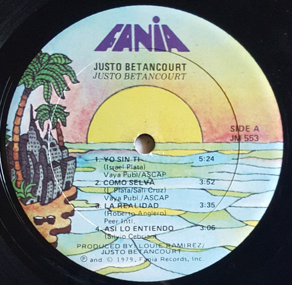 Image of Label Cover of LP - VG/EX - JUSTO BETANCOURT, Justo Betancourt (Fania Records ; JM00 553, US 1979), Sleeve Creased,  - 2826169E
