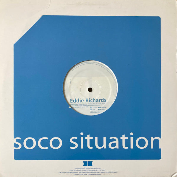Image of Back Cover of 12" - VG/VG - EDDIE RICHARDS, Untitled (SOCO Audio; SOCO 002, Canada 2001, Die Cut Titled Company Sleeve), Sleeve is ringworn. Disc has some light marks and a mild warp that does not affect playback but is visually noticeable.,  - 2816372C