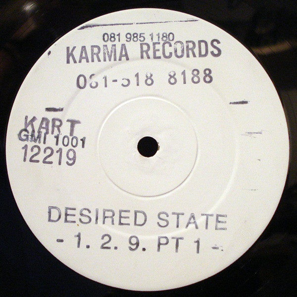 Image of Front Cover of 12" - /G+ - DESIRED STATE, 1. 2. 9. PT 1 (Karma Records ; PDV1022, UK 1991), Surface light marks only, plays VG/VG+,  - 2846288S