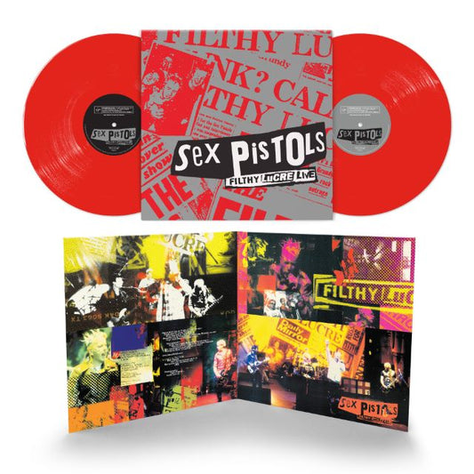 Image of Front Cover of 2xLP - NEW/NEW - SEX PISTOLS, Filthy Lucre - 30th Anniversary (UMR; 5783714, UK 2026 Reissue, Gatefold, Red Vinyl), , Celebrating 30 years of ‘Filthy Lucre’ Live, the incendiary 1996 recording that captured the Sex Pistols’ explosive reunion tour of the same name, this landmark live album returns for the first time as a 2LP, set on red vinyl. The album documents Johnny Rotten, Steve Jones, Paul Cook and Glen Matlock reuniting nearly two decades after their original implosion, revisit