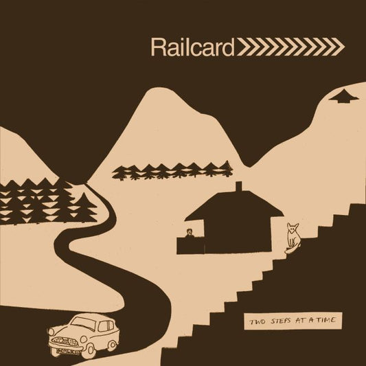 Image of Front Cover of LP - NEW/NEW - RAILCARD, Two Steps At A Time (Skep Wax Records; SKEPWAX046LP, UK 2026, Cream Vinyl), , It wasn’t until 2025 that Rachel Love (Dolly Mixture), Ian Button and Peter Momtchiloff (both Heavenly) met at a gig, realised that they were exactly the same age, and decided that this was an excellent reason to form a new band. The shared history, the same pop references, the parallel lives… Railcard had to happen, and there was no time to lose. Two Steps At A Time - the album tit