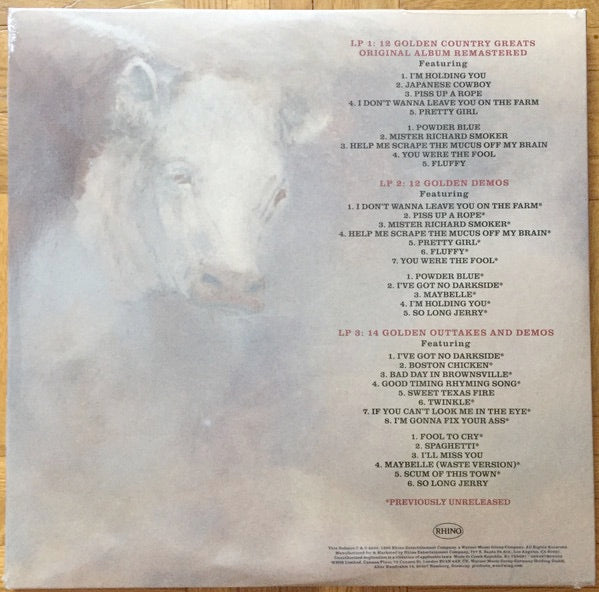 Image of Back Cover of 3xLP - NEW/NEW - WEEN, 12 Golden Country Greats (Deluxe) (Elektra; , UK 2026 Reissue, Gatefold, 140g Black Vinyl), , Of all the adventurous things the rock band known as Ween has done over their career, recording a straight-up country album with legendary Nashville session musicians was probably the most surprising. Their fans were already used to albums filled with a variety of eclectic stylistic changes, but staying in one genre for an entire record and abandoning their previous DIY