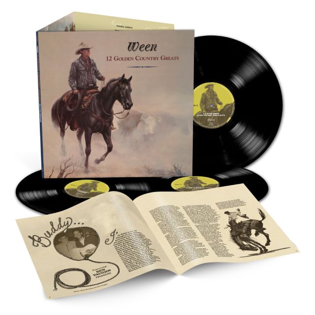 Image of Front Cover of 3xLP - NEW/NEW - WEEN, 12 Golden Country Greats (Deluxe) (Elektra; , UK 2026 Reissue, Gatefold, 140g Black Vinyl), , Of all the adventurous things the rock band known as Ween has done over their career, recording a straight-up country album with legendary Nashville session musicians was probably the most surprising. Their fans were already used to albums filled with a variety of eclectic stylistic changes, but staying in one genre for an entire record and abandoning their previous DI