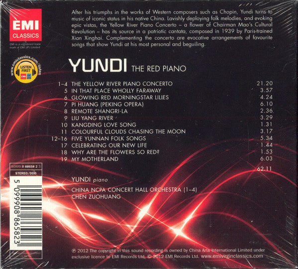 Image of Back Cover of CD - VG+/VG+ - YUNDI, The Red Piano (EMI Classics; 50999 0 88658 2 3, Europe 2012), ,  - 2856060S
