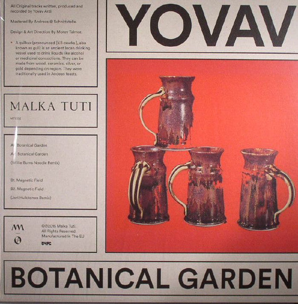 Image of Back Cover of 12" - EX/EX - YOVAV, Botanical Garden (Malka Tuti; MT002,  2016), Opened Instore,  - 2946013S