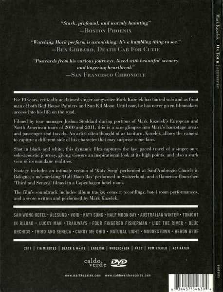 Image of Back Cover of DVD - M/M - MARK KOZELEK, On Tour (A Documentary) (Caldo Verde Records; DVDCV015, US 2011, Digipak), ,  - 2836115E