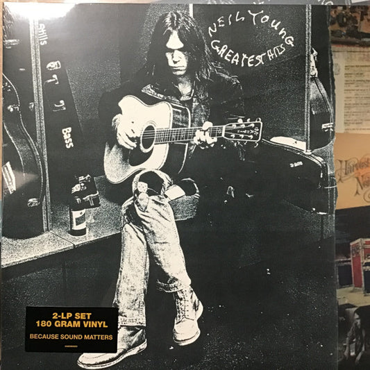 Image of Front Cover of 2xLP - EX/EX - NEIL YOUNG, Greatest Hits (Reprise Records; 093624826293, Worldwide 2026 Reissue, Insert, Poster, 180 Gram Vinyl), Opened Instore, Still In Stickered Shrinkwrap,  - 2946045S