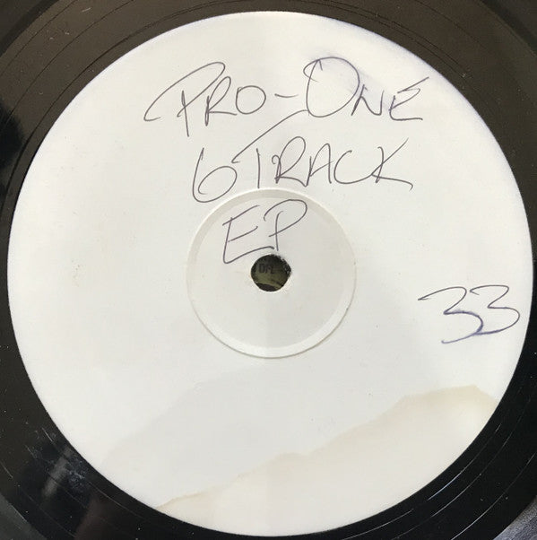 Image of Front Cover of 12" - /G+ - VARIOUS, 6 Track EP (Pro-One Records ; PROME-16 T, UK 1993), lots of fine hairlines and faint scuffs. pen on label,  - 2946043S