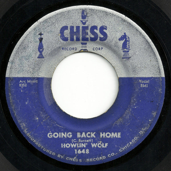 Image of Back Cover of 7" - /G - HOWLIN' WOLF, My Life / Going Back Home (Chess ; 1648, US 1957, Styrene), Covered In Marks, Plays With Light Crackle,  - 2826349E