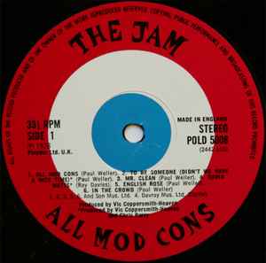 Image of Label Cover of LP - VG/VG+ - THE JAM, All Mod Cons (Polydor; POLD 5008, UK 1978, Inner, First edition), Edge Wear,  - 2946050S