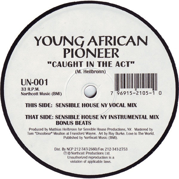 Image of Front Cover of 12" - /VG - YOUNG AFRICAN PIONEER, Caught In The Act (Unclassified; UN-001, US 1993), Light scuffs and marks, lower end of VG. Marker on label.,  - 2916021C