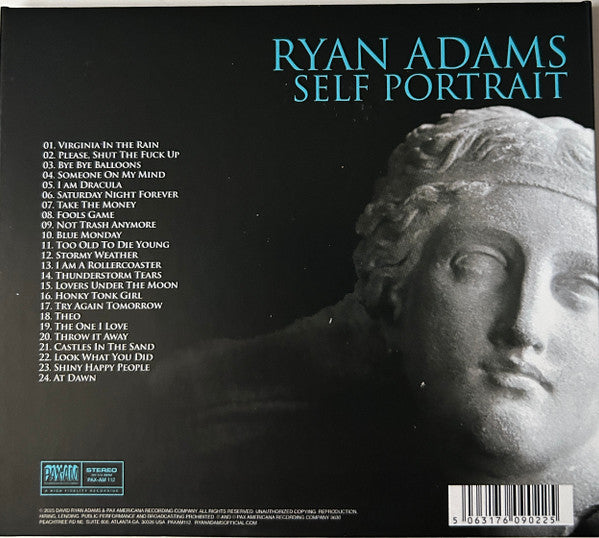 Image of Back Cover of CD - VG+/VG+ - RYAN ADAMS, Self Portrait (Pax Americana Record Company; PAXAM112CD, UK & US 2025, Gatefold), ,  - 2936023E