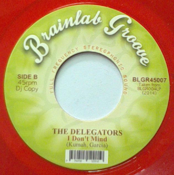 Image of Back Cover of 7" - /VG+ - THE DELEGATORS, It Ain't Love / I Don't Mind (Brainlab Groove; BLGR45007, Italy 2014, Red Vinyl), ,  - 2956048S