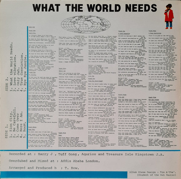 Image of Back Cover of LP - VG/VG - KEITH DOUGLAS, What The World Needs (Natty Congo; N.C.L.P. 003, UK 1985), Label is stamped. ,  - 2926004E