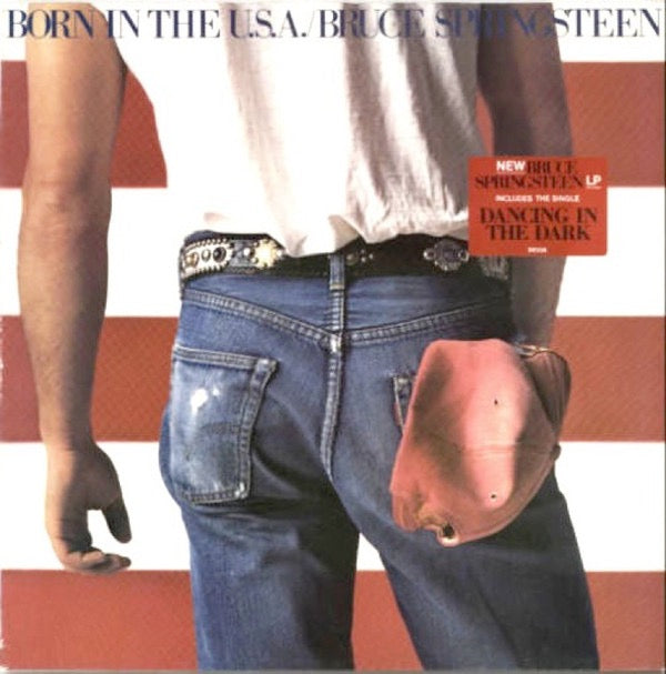 Image of Front Cover of LP - VG/G+ - BRUCE SPRINGSTEEN, Born In The U.S.A. (CBS Orange/Yellow; 86304, UK 1984, Inner & Insert, No Barcode, CBS Inc at Bottom of Label, A2/B2 Matrix), ,  - 2826380E