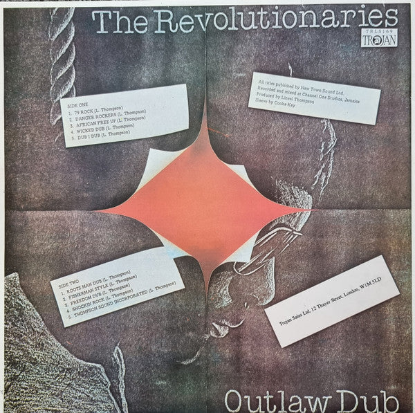 Image of Back Cover of LP - VG+/VG - THE REVOLUTIONARIES, Outlaw Dub (Trojan Records; TRLS 169, UK 1980s Reissue), ,  - 2926010E