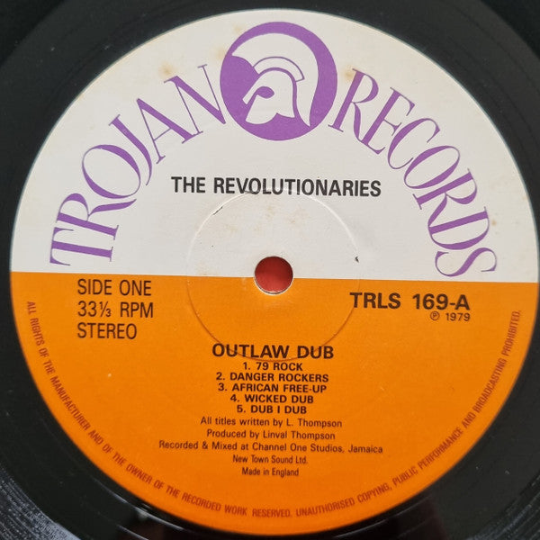 Image of Label Cover of LP - VG+/VG - THE REVOLUTIONARIES, Outlaw Dub (Trojan Records; TRLS 169, UK 1980s Reissue), ,  - 2926010E