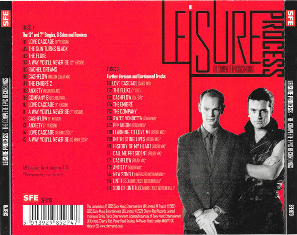 Image of Back Cover of CD - VG+/VG+ - LEISURE PROCESS, The Complete Epic Recordings (Strike Force Entertainment; SFE117D, UK 2025, Jewel Case), ,  - 2936031E