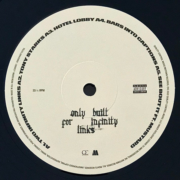 Image of Label Cover of 2xLP - VG+/VG - QUAVO & TAKEOFF, Only Built For Infinity Links (Quality Control Music; 00602448667847, Europe 2023, Gatefold, 2 Inners), ,  - 2926017E
