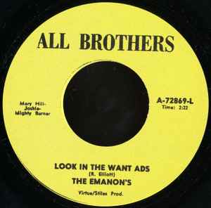Image of Back Cover of 7" - /EX - THE EMANONS, Look In The Want Ads / One Heart (All Brothers; A-72869-L, US 2003 Reissue), ,  - 2956095S