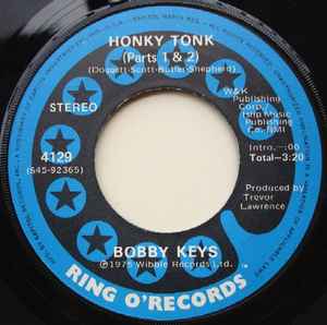 Image of Back Cover of 7" - /VG+ - BOBBY KEYS, Gimmie The Key / Honky Tonk (Parts 1 & 2) (Ring O'Records; 4129, US 1975), ,  - 2956100S