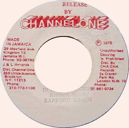 Image of Front Cover of 7" - /VG+ - RANFORD ROACH, Dub Her Tonight (Channel One; , Jamaica 1978), ,  - 2956113S