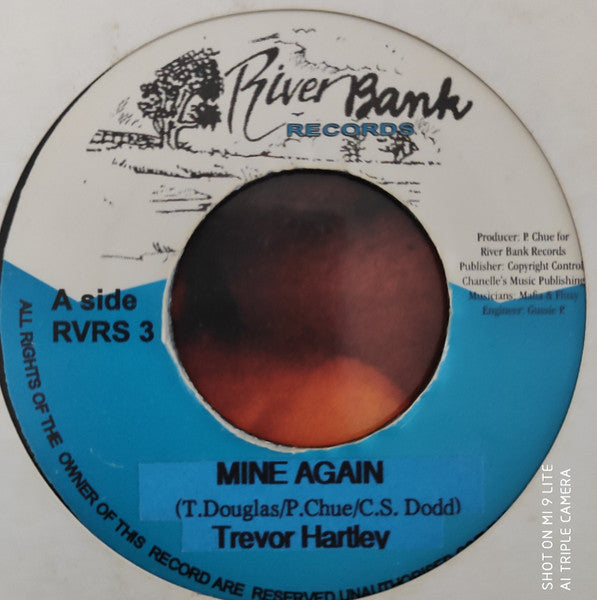 Image of Front Cover of 7"  - /EX - TREVOR HARTLEY, Mine Again (River Bank Records; RVRS3, UK 1990s), ,  - 2956128S