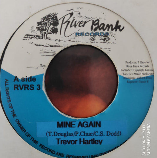 Image of Front Cover of 7"  - /EX - TREVOR HARTLEY, Mine Again (River Bank Records; RVRS3, UK 1990s), ,  - 2956128S