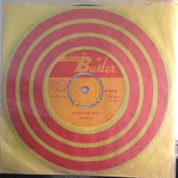 Image of Front Cover of 7" - /VG - BIG YOUTH, Revolution Rock (Prince Buster; PB 50, UK 1972, 4-Prong Centre), No centre piece.,  - 2956140S