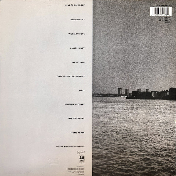 Image of Back Cover of LP - VG/VG - BRYAN ADAMS, Into The Fire (A&M Records; 393 907-1, Germany 1987, Hype Stickered Sleeve, Inner, With Poster), Heavy edge wear, nice poster.,  - 2916100C