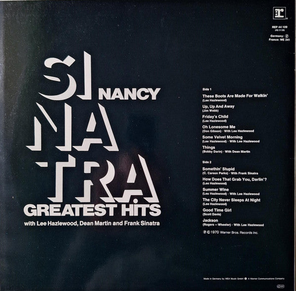 Image of Back Cover of LP - VG/VG+ - NANCY SINATRA, Greatest Hits (Reprise Records; REP 44 109, Netherlands Reissue, Made in Germany for the Netherlands), ,  - 2926071E