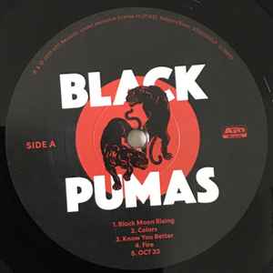 Image of Label Cover of LP - VG+/VG - BLACK PUMAS, Black Pumas (ATO Records; ATO0500LP, Europe 2019, Inner), ,  - 2916144C