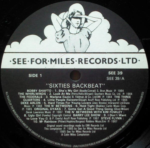 Image of Label Cover of LP - VG+/VG+ - VARIOUS, 60's Back Beat (See For Miles Records Ltd.; SEE 39, UK 1985), ,  - 2926084E