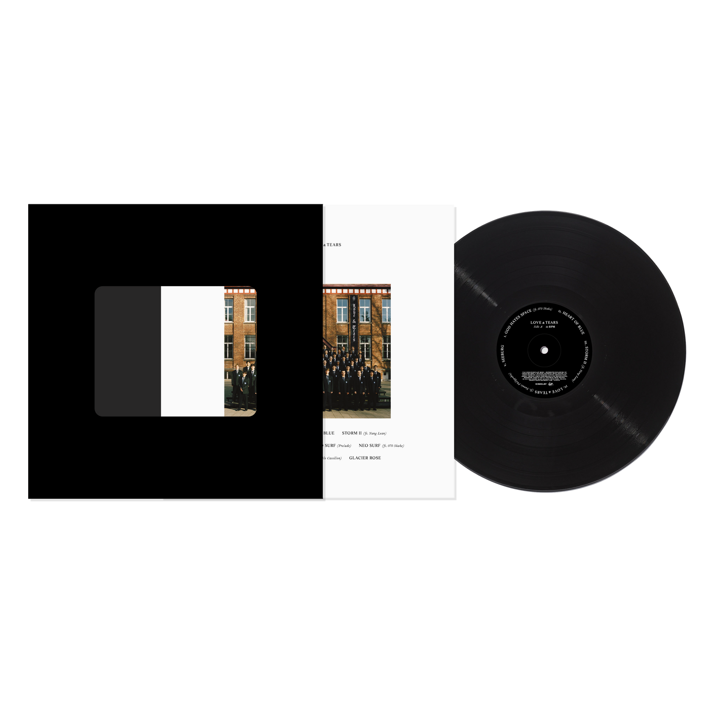 Image of Back Cover of LP - NEW/NEW - GENER8ION, Love & Tears (Iconoclast; 7522873, UK 2026, Inner), , GENERSION, the latest experimentation of the artist/producer Surkin, is a global and multidisciplinary project where music, aesthetic and fashion meet. Founder of the visual magazine 'Unite of Perish', he already released two EPs on Bromance Records and was featured in many advertising campaigns (Kenzo, Nike, Dior) and fashion shows (PacoRabanne or Louis Vuitton). Surkin is a producer and DJ, known for pu