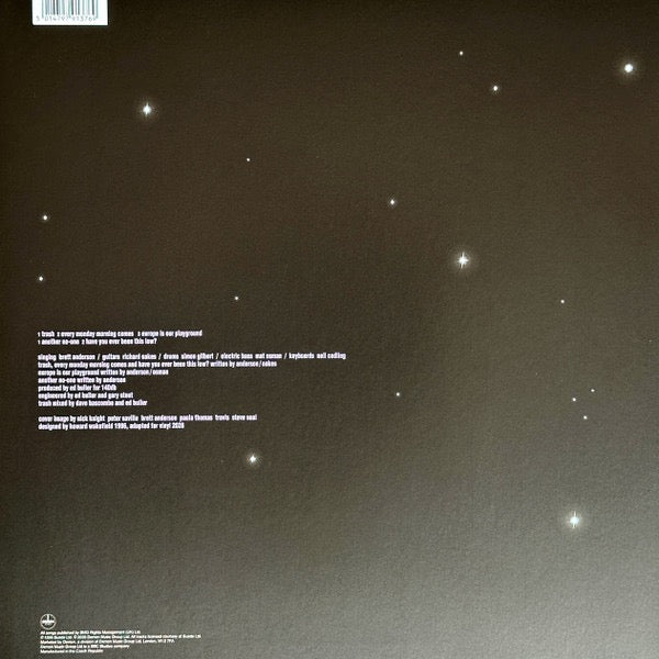 Image of Back Cover of 12" EP - NEW/NEW - SUEDE, Trash E.P. (Demon Records; DEMREC1352, UK 2026 Reissue, Indie Exclusice Lilac Vinyl), , As was customary for Suede fans, there were treats in store too on the single s incredible extra tracks    Europe Is Our Playground ,  Another No One ,  Every Monday Morning Comes   among the band s fiercely loyal fans all of  Trash  s  other sides  came to be seen as important as the  A ! Where all of Suede s previous singles had been issued as 12  singles,  Trash  was th