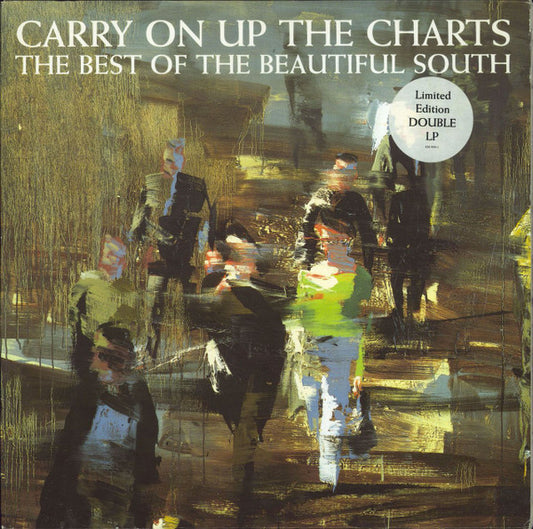 Image of Front Cover of 2xLP - VG+/VG - THE BEAUTIFUL SOUTH, Carry On Up The Charts - The Best Of The Beautiful South (Go! Discs; 828 569-1, Europe 1994, Hype Stickered Sleeve, 2 Inners), Light marks from inners, now in poly-lined, plays with background noise in a couple of places. Minor wear to sleeve opening.,  - 2916159C