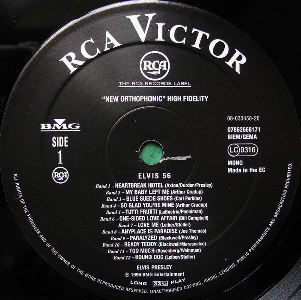 Image of Label Cover of LP - VG+/VG+ - ELVIS PRESLEY, Elvis 56 (Collector's Edition) (RCA Victor; 07863 668171, Europe 1996, Gatefold, Booklet), ,  - 2926058E