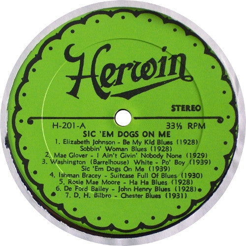 Image of Label Cover of LP - VG/VG - VARIOUS ARTISTS, Sic 'Em Dogs On Me (Herwin Records ; Herwin 201, US 1972), Strong VG, Edge and Ring Wear,  - 2926165E