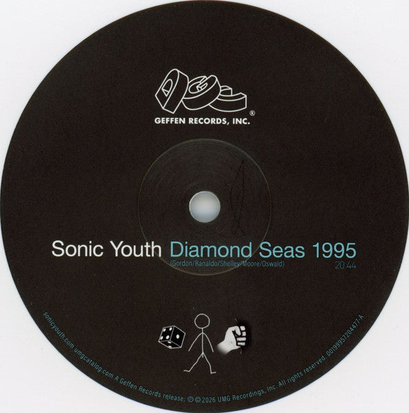 Image of Label Cover of LP - VG+/VG+ - SONIC YOUTH, Diamond Seas (Geffen Records ; 00199957204477, UK & Europe 2026, Inner, White Vinyl. Record Store Day 2026), ,  - 3316047C