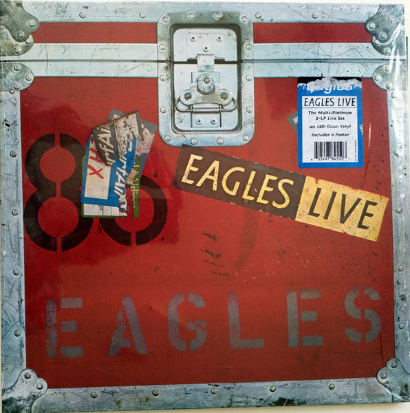 Image of Front Cover of 2xLP - VG+/VG+ - EAGLES, Eagles Live (Asylum; K 62032, UK 1980, Gatefold, 2 Inners, Poster, 180 Gram Vinyl), ,  - 2926173E